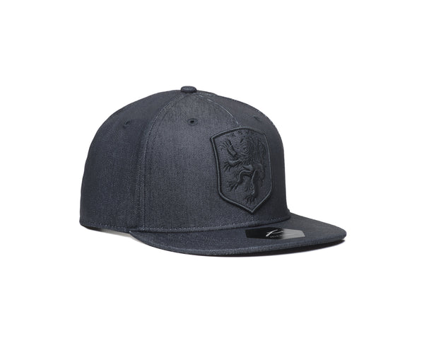 Netherlands Black Denim Snapback Hat